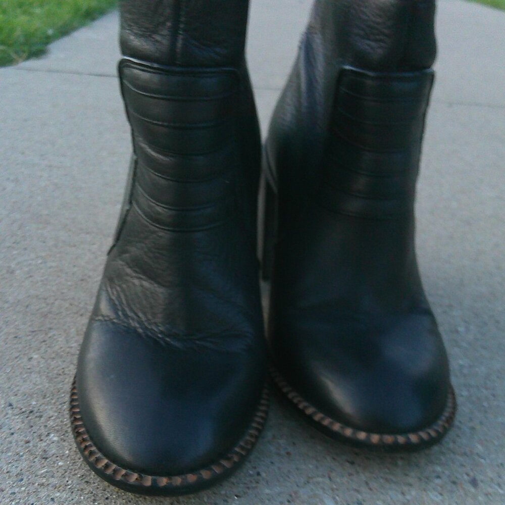 Free People Black Leather Ankle Boots - Picture 8 of 9